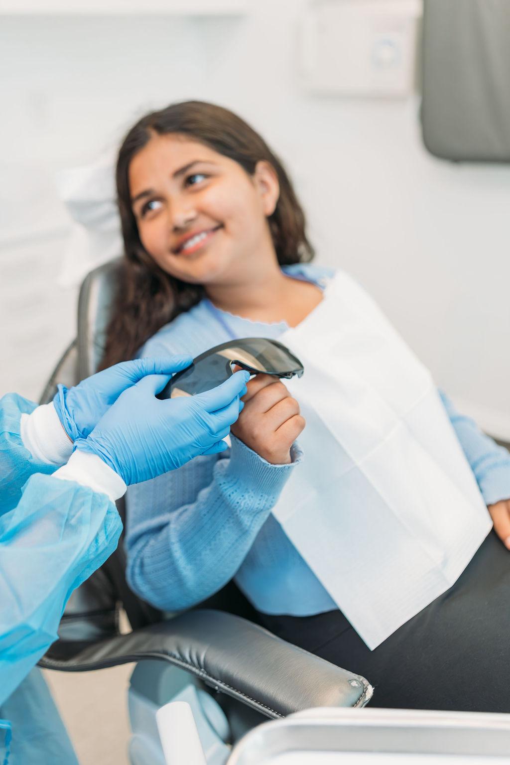 A young patient at a family dentistry visit at Hingham Dentistry