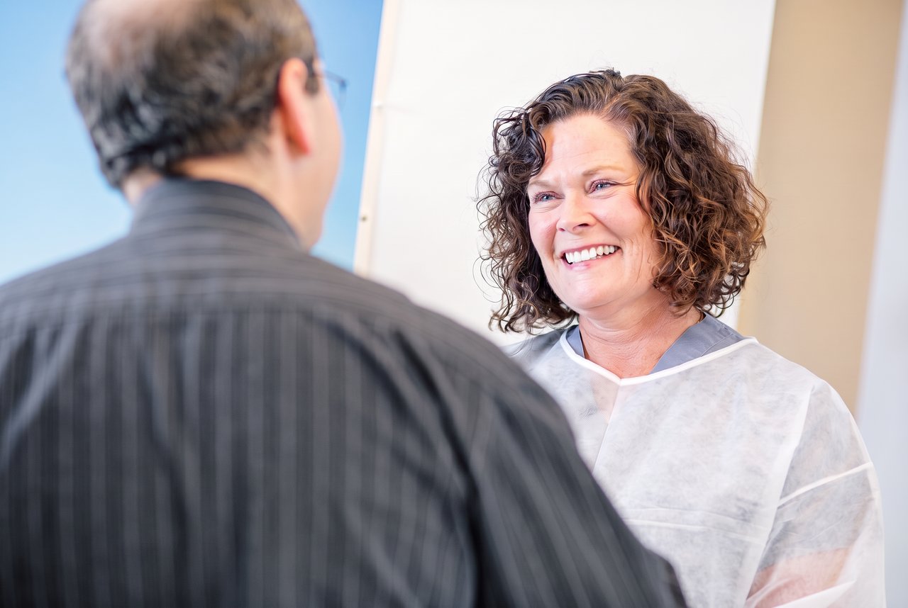 An adult patient receiving routine dental care at Hingham Dentistry